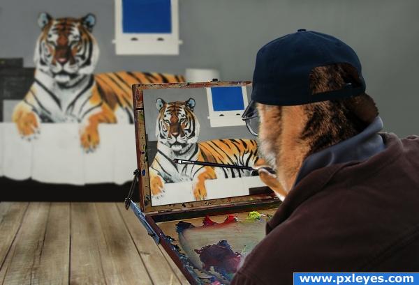 Creation of Tiger Art: Final Result